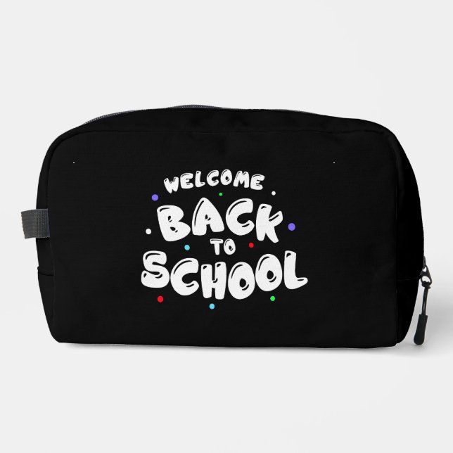 Colourful Welcome Back to School Typography Dopp Kit (Front)