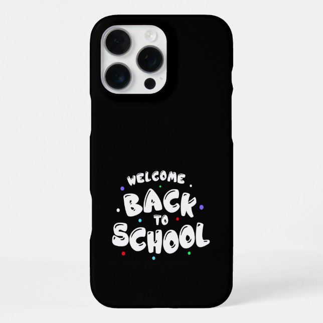 Colourful Welcome Back to School Typography iPhone Case (Back)