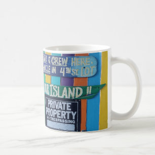 Colourful Welcome Island sign Carribean Coffee Mug