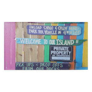 Colourful Welcome Island sign Carribean Name Tag