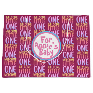 Colourful "Welcome Little One" Baby Shower Large Gift Bag