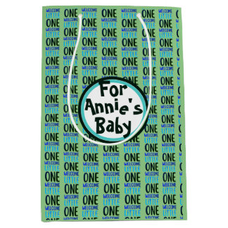 Colourful "Welcome Little One" Baby Shower Medium Gift Bag