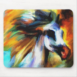 Colourful Western Performance Horse Mouse Mat