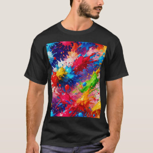 Colourful Wet Paint Splash Design T-Shirt
