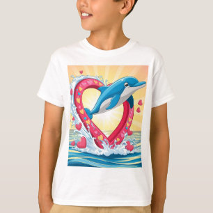 Colourful Whale Heart: Love You Mum T-Shirt
