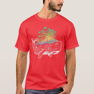 Colourful Whale Island Rainbow Forest Art T-Shirt