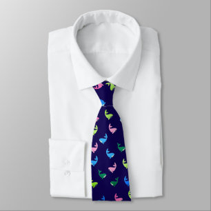Colourful whales necktie