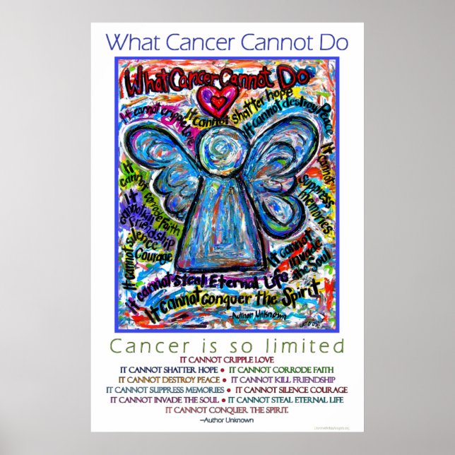 Colourful What Cancer Cannot Do Angel Poster Print (Front)