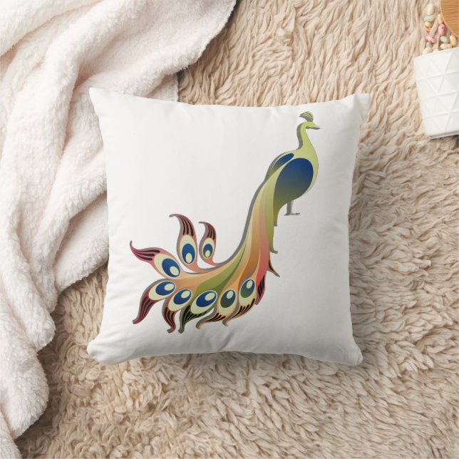Colourful Whimsical Bird pillow  (Blanket)