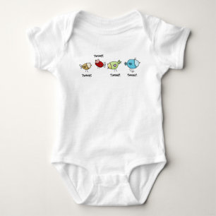 Colourful Whimsical Birds Baby Bodysuit