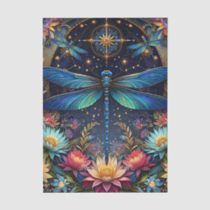 Colourful Whimsical Boho Dragonfly Decoupage Tissue Paper