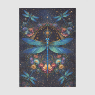 Colourful Whimsical Boho Dragonfly Decoupage Tissue Paper