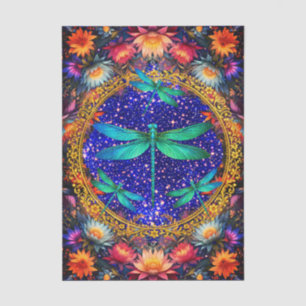 Colourful Whimsical Boho Dragonfly Decoupage Tissue Paper