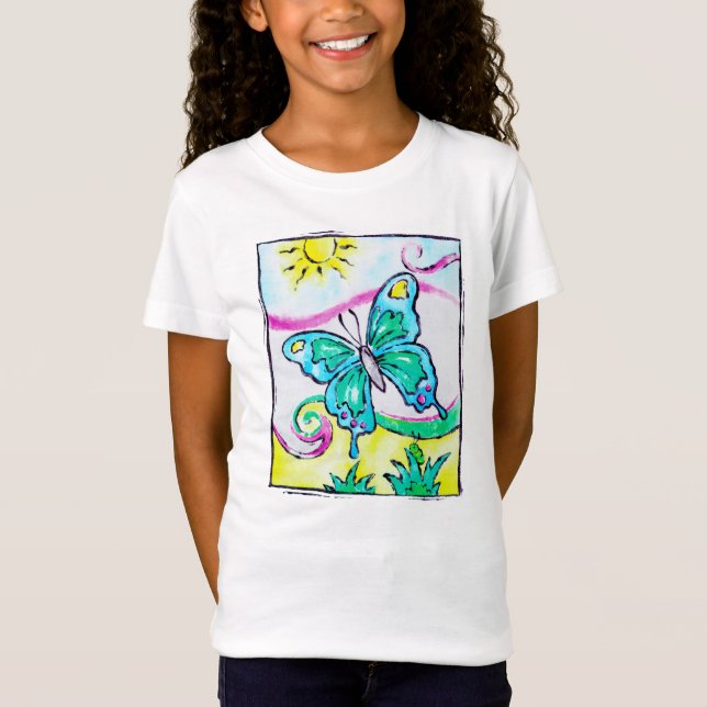 Colourful, whimsical butterfly t-shirt (Front)