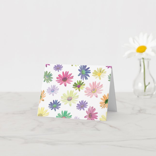 Colourful Whimsical Daisy Card (Small Plant)