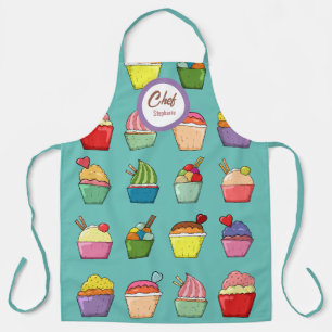 Colourful Whimsical Desserts Editable Apron