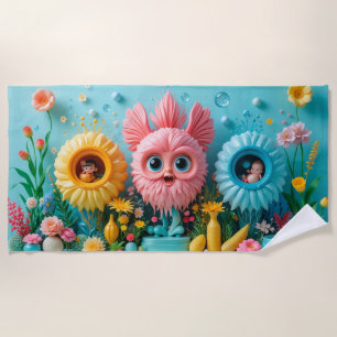 🌺 Colourful Whimsical Floral Beach Vibe ☀️ Towel