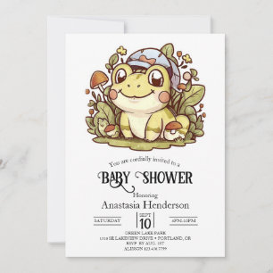 Colourful Whimsical Frog Baby Shower Invitation
