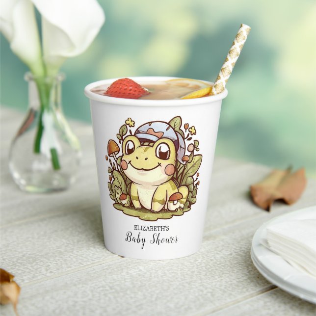 Colourful Whimsical Frog Baby Shower Paper Cups (Insitu)