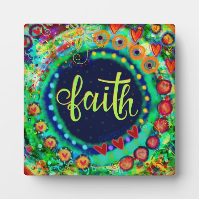 Colourful Whimsical Fun Faith Inspirivity easel Plaque (Front)