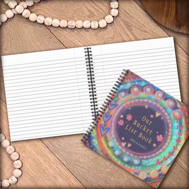 Colourful Whimsical Fun Personalised Bucket List Notebook (Creator Uploaded)