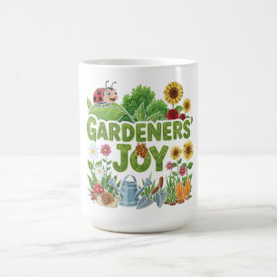Colourful & Whimsical "Gardeners' Joy" Cartoon Coffee Mug