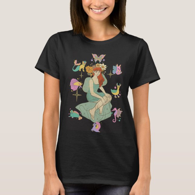 Colourful Whimsical Girl Artistic Add Name Cute TS T-Shirt (Front)