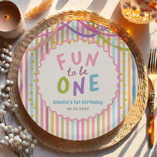 Colourful Whimsical Girl Birthday Party Paper Plate