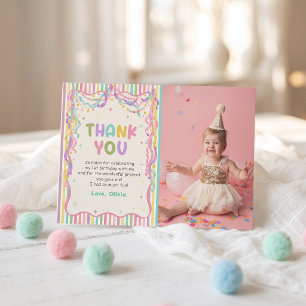 Colourful Whimsical Girl Birthday Thank You Card