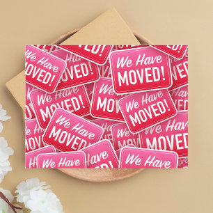 Colourful Whimsical Modern We Have Moved Postcard
