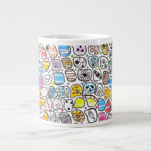 Colourful Whimsical Pattern Birthday & Holiday Large Coffee Mug