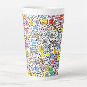 Colourful Whimsical Pattern Birthday & Holiday Latte Mug