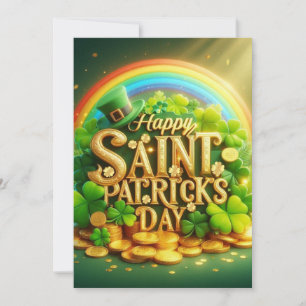 Colourful, whimsical Rainbow Saint Patrick's Day Holiday Card