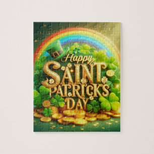 Colourful, whimsical Rainbow Saint Patrick's Day Jigsaw Puzzle