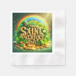 Colourful, whimsical Rainbow Saint Patrick's Day Napkin