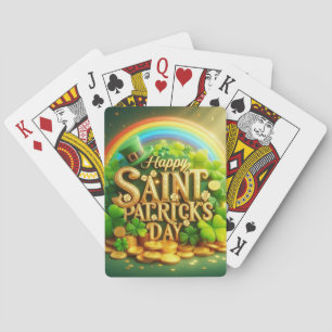 Colourful, whimsical Rainbow Saint Patrick's Day Playing Cards