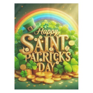 Colourful, whimsical Rainbow Saint Patrick's Day Tablecloth