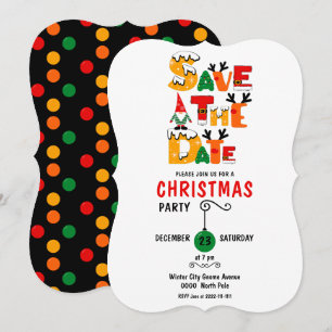Colourful& Whimsical Save The Date Christmas Party