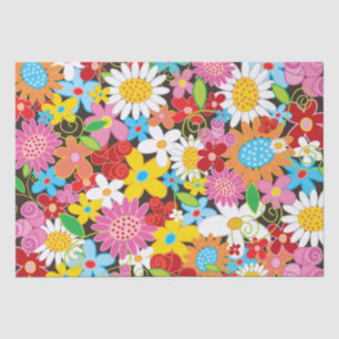 Colourful Whimsical Spring Flowers Garden Chic Cut Tissue Paper