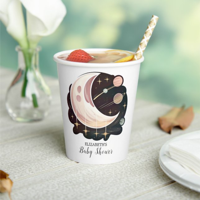 Colourful Whimsical Stars Baby Shower Paper Cups (Insitu)