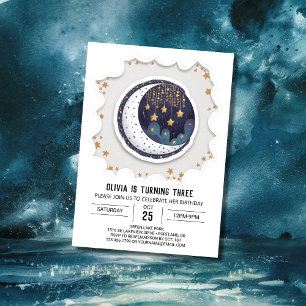 Colourful Whimsical Stars Digital Birthday Invitation