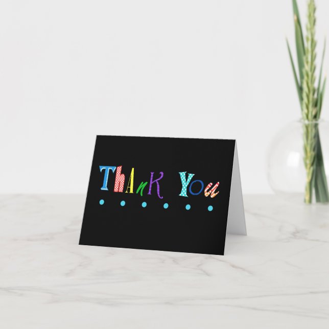 Colourful Whimsical Thank You Note Card (Front)