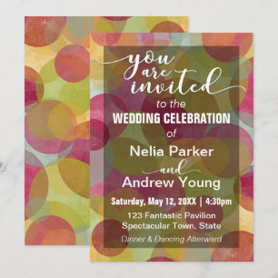 Colourful Whimsical Wedding White You are Invitation