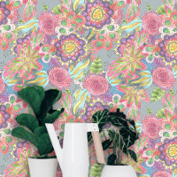 Colourful Whimsy Boho Chic Hand-Drawn Florals