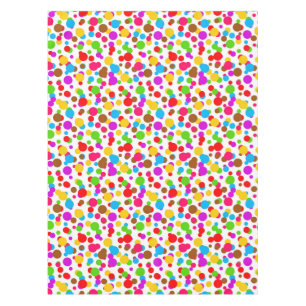 Colourful White Background Polka Dots Tablecloth