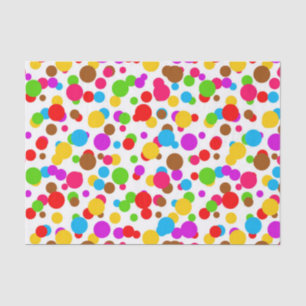 Colourful White Background Polka Dots Tissue Paper
