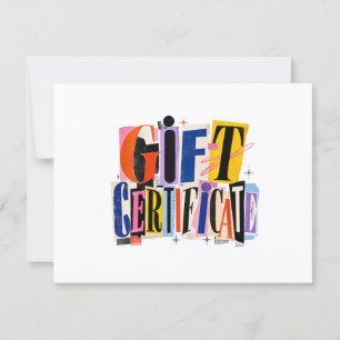 Colourful White Business Gift Certificate