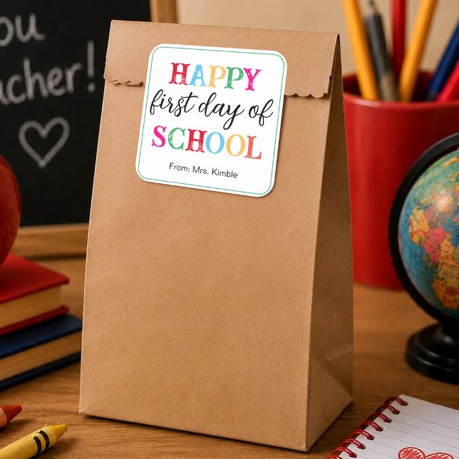 Colourful Whiteboard School Sticker (Square) (Creator Uploaded)