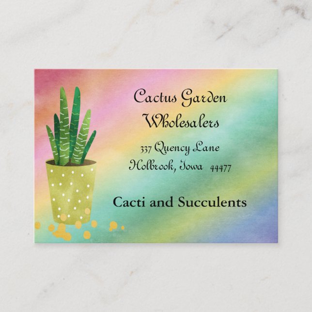 Colourful Wholesale Cacti Business Card (Front)