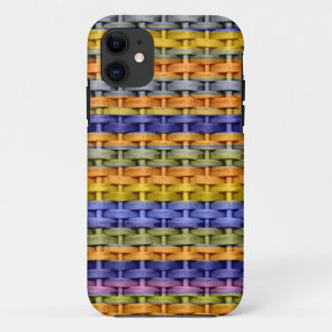 Colourful wicker retro art graphic design iPhone 11 case